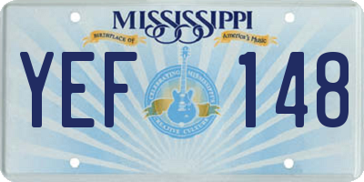 MS license plate YEF148