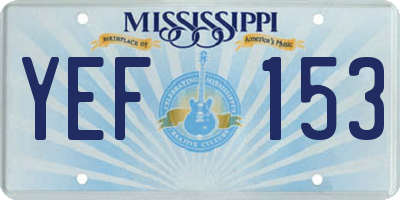 MS license plate YEF153