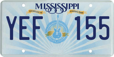 MS license plate YEF155