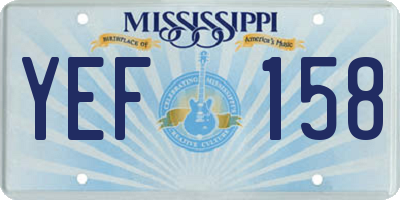 MS license plate YEF158