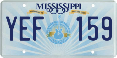 MS license plate YEF159
