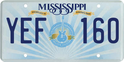 MS license plate YEF160