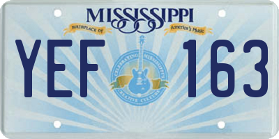 MS license plate YEF163