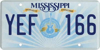 MS license plate YEF166
