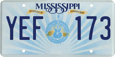 MS license plate YEF173