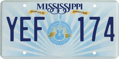 MS license plate YEF174