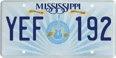 MS license plate YEF192