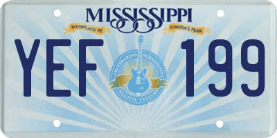 MS license plate YEF199