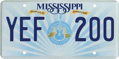 MS license plate YEF200