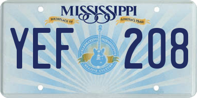 MS license plate YEF208
