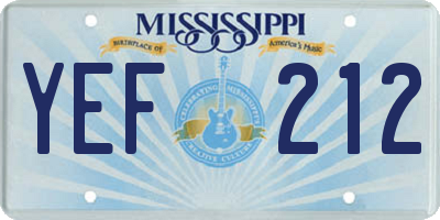 MS license plate YEF212