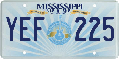 MS license plate YEF225