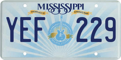 MS license plate YEF229