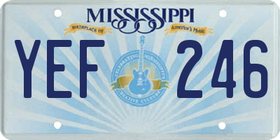 MS license plate YEF246