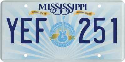 MS license plate YEF251