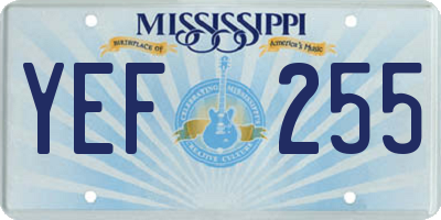 MS license plate YEF255