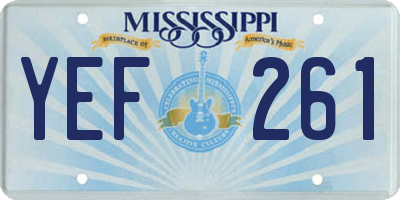 MS license plate YEF261