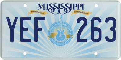 MS license plate YEF263