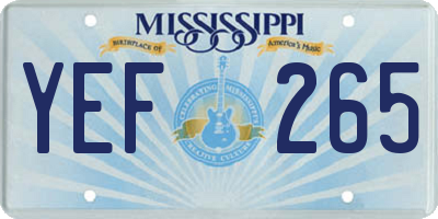 MS license plate YEF265