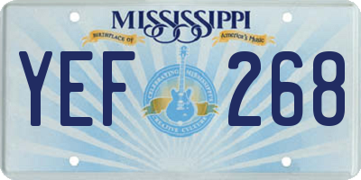 MS license plate YEF268