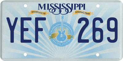 MS license plate YEF269