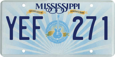 MS license plate YEF271