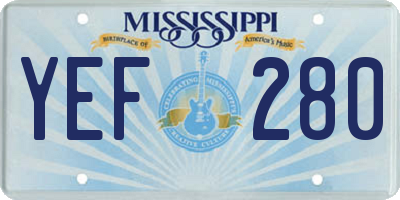 MS license plate YEF280