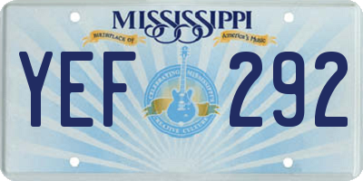 MS license plate YEF292