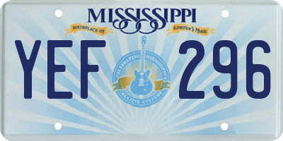 MS license plate YEF296