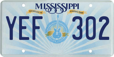 MS license plate YEF302