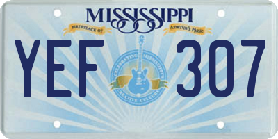 MS license plate YEF307