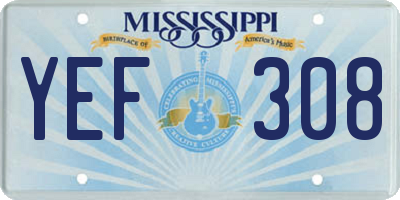 MS license plate YEF308