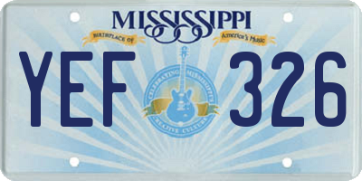 MS license plate YEF326