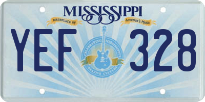 MS license plate YEF328