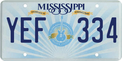 MS license plate YEF334