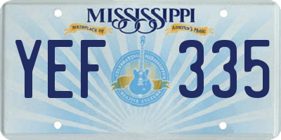MS license plate YEF335
