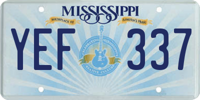 MS license plate YEF337