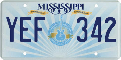 MS license plate YEF342