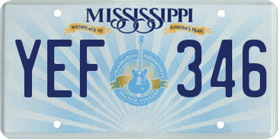 MS license plate YEF346