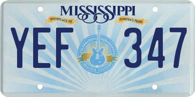 MS license plate YEF347