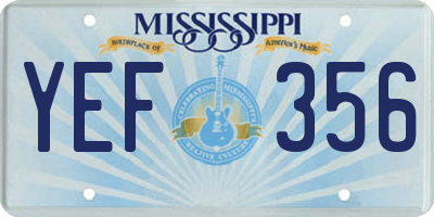 MS license plate YEF356