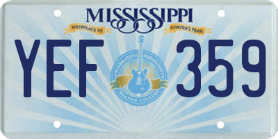 MS license plate YEF359