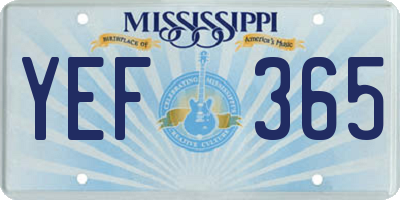 MS license plate YEF365