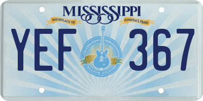 MS license plate YEF367