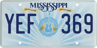 MS license plate YEF369