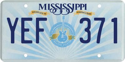 MS license plate YEF371