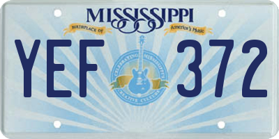 MS license plate YEF372