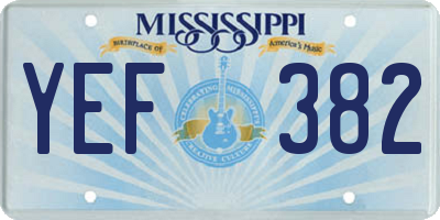 MS license plate YEF382
