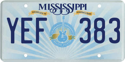 MS license plate YEF383