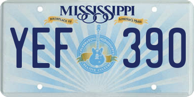 MS license plate YEF390
